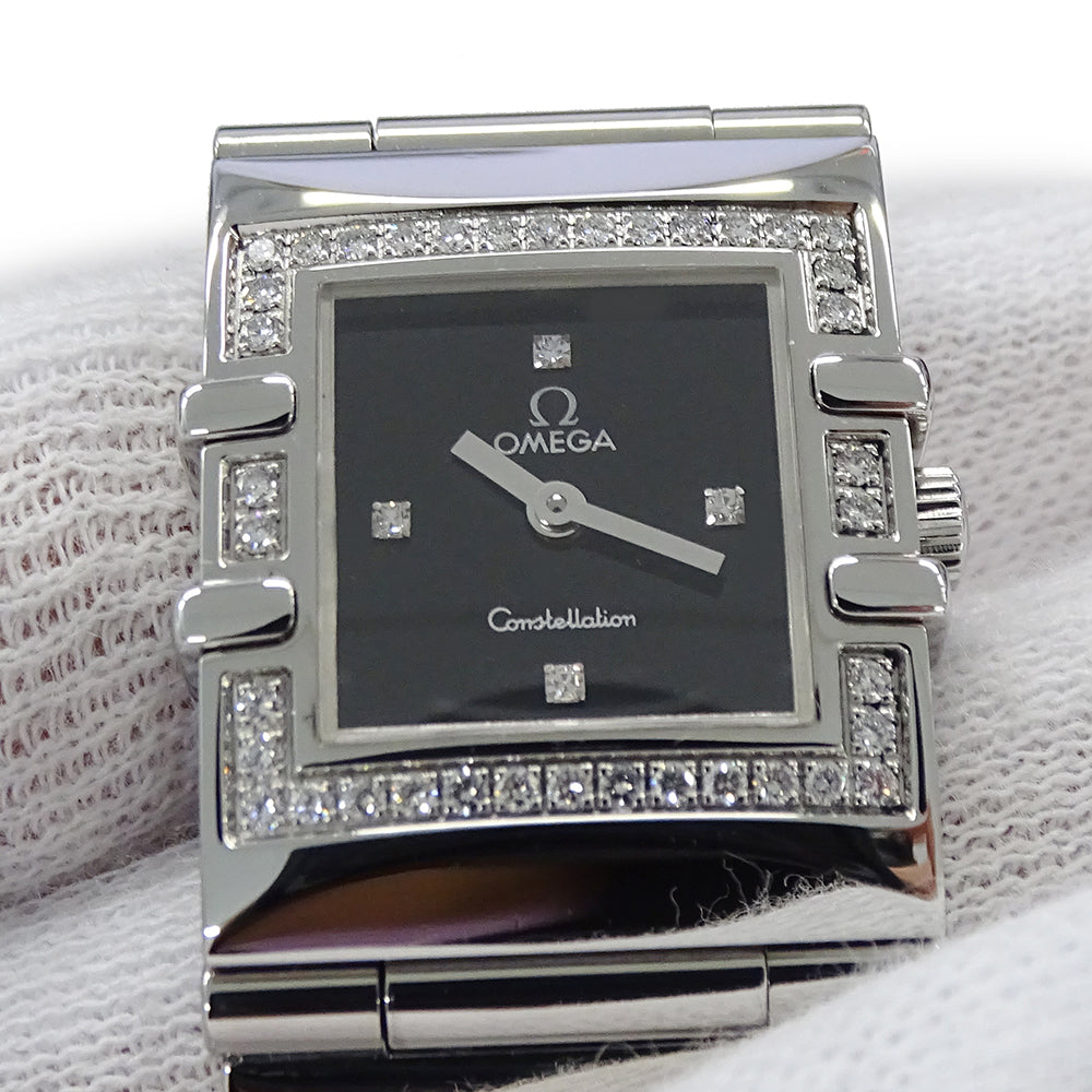 OMEGA オメガ コンステレーション カレ クアドラ 1528.46 レディース 腕時計 ダイヤモンド クオーツ QZ ステンレス 磨き済み【中古】