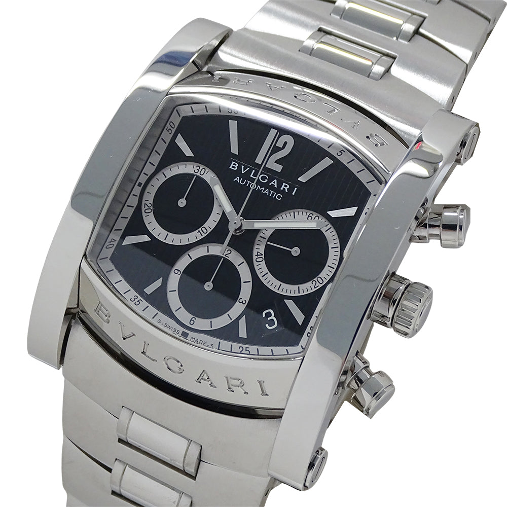 BVLGARI ブルガリ アショーマ AA48SCH メンズ 腕時計 クロノグラフ 自動巻き AT ステンレス 磨き済み【中古】