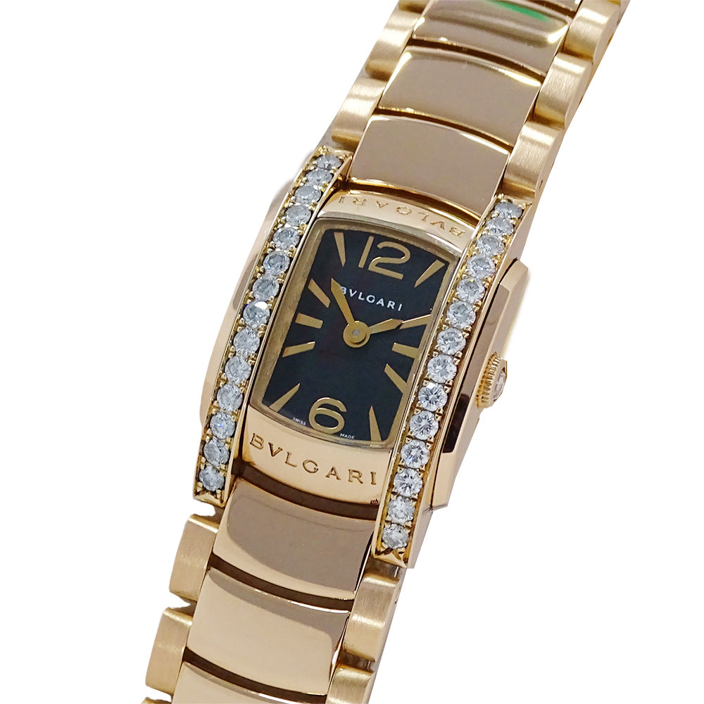 BVLGARI ブルガリ アショーマ AAP26G レディース 腕時計 ダイヤ クオーツ QZ 750PG 18K 磨き済み【中古】