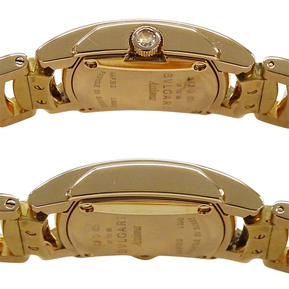 BVLGARI ブルガリ アショーマ AAP26G レディース 腕時計 ダイヤ クオーツ QZ 750PG 18K 磨き済み【中古】
