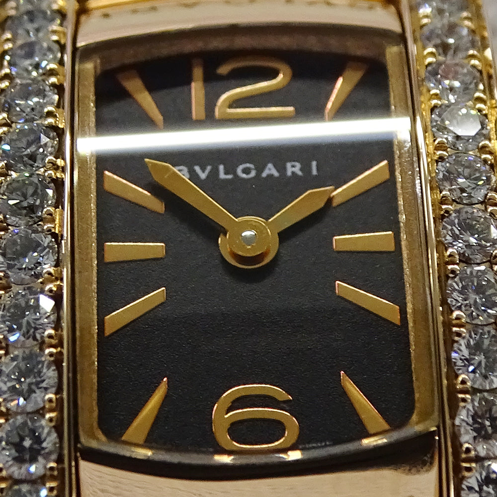 BVLGARI ブルガリ アショーマ AAP26G レディース 腕時計 ダイヤ クオーツ QZ 750PG 18K 磨き済み【中古】
