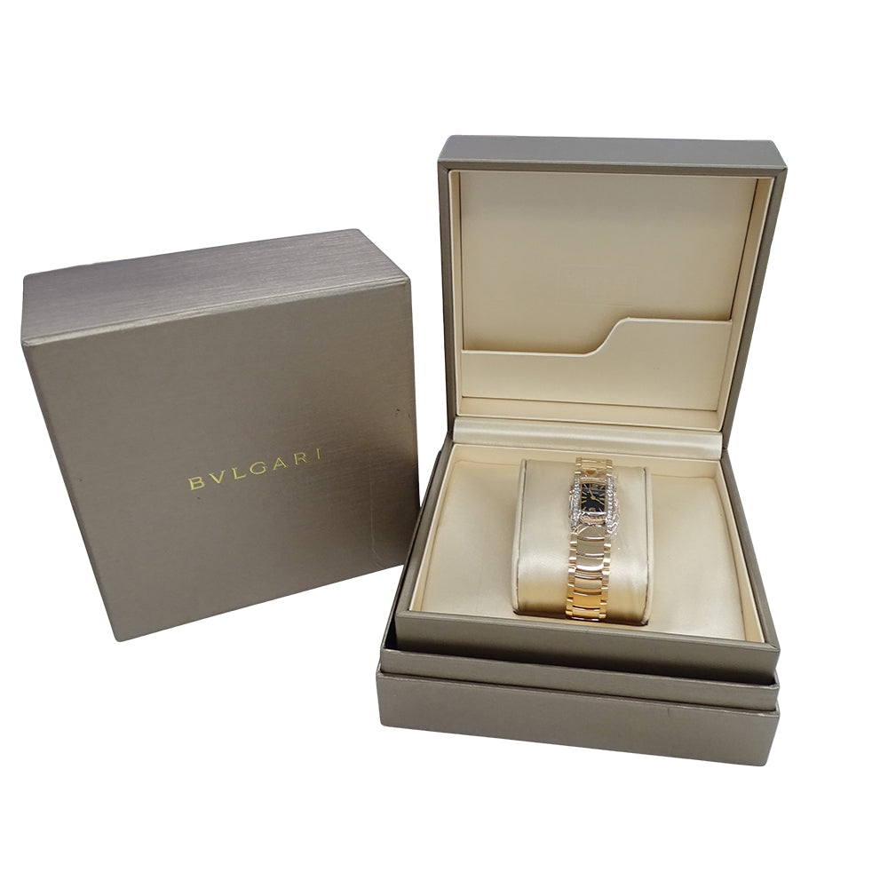 BVLGARI ブルガリ アショーマ AAP26G レディース 腕時計 ダイヤ クオーツ QZ 750PG 18K 磨き済み【中古】