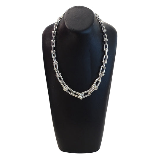 TIFFANY&Co. ティファニー ハードウェア グラジュエイテッド リンク ネックレス SV925 シルバー レディース メンズ 磨き済み【中古】