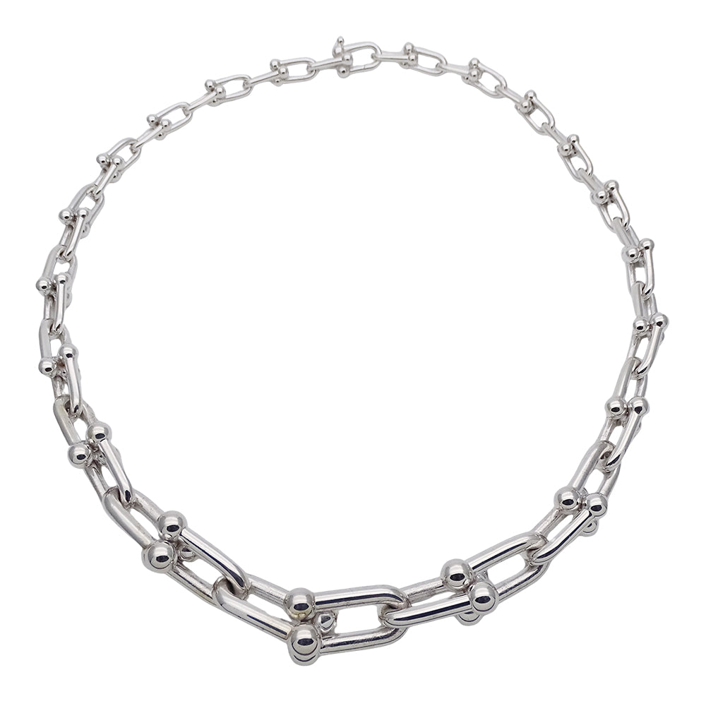 TIFFANY&Co. ティファニー ハードウェア グラジュエイテッド リンク ネックレス SV925 シルバー レディース メンズ 磨き済み【中古】