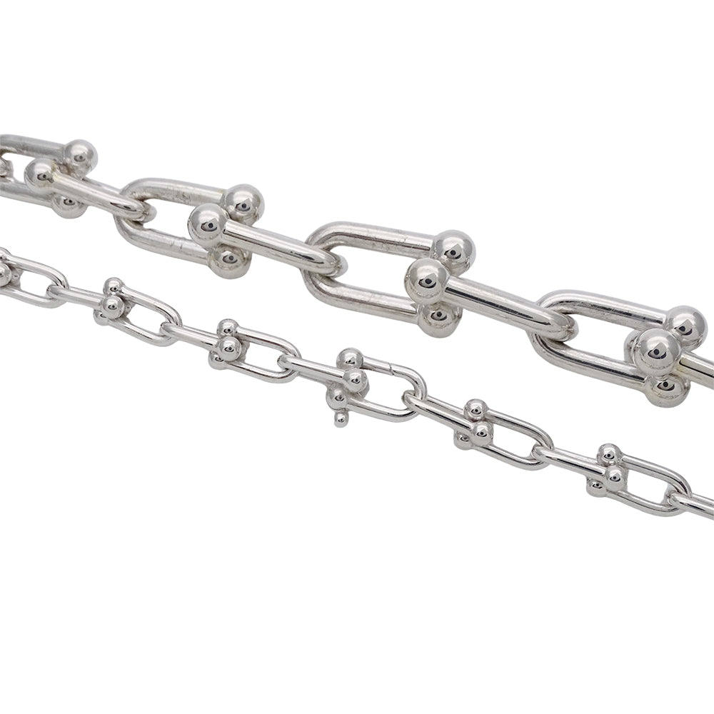 TIFFANY&Co. ティファニー ハードウェア グラジュエイテッド リンク ネックレス SV925 シルバー レディース メンズ 磨き済み【中古】