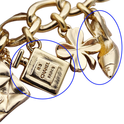 CHANEL シャネル ブローチ GP ゴールド グリーン レッド 02P【中古】