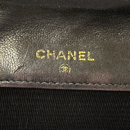 CHANEL シャネル ニつ折り財布 ビコローレ ブラック ゴールド金具 ラムスキン レディース 【中古】