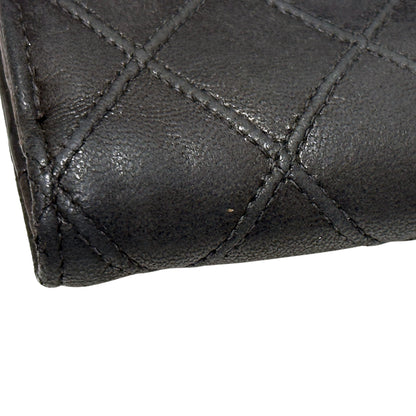 CHANEL シャネル ニつ折り財布 ビコローレ ブラック ゴールド金具 ラムスキン レディース 【中古】