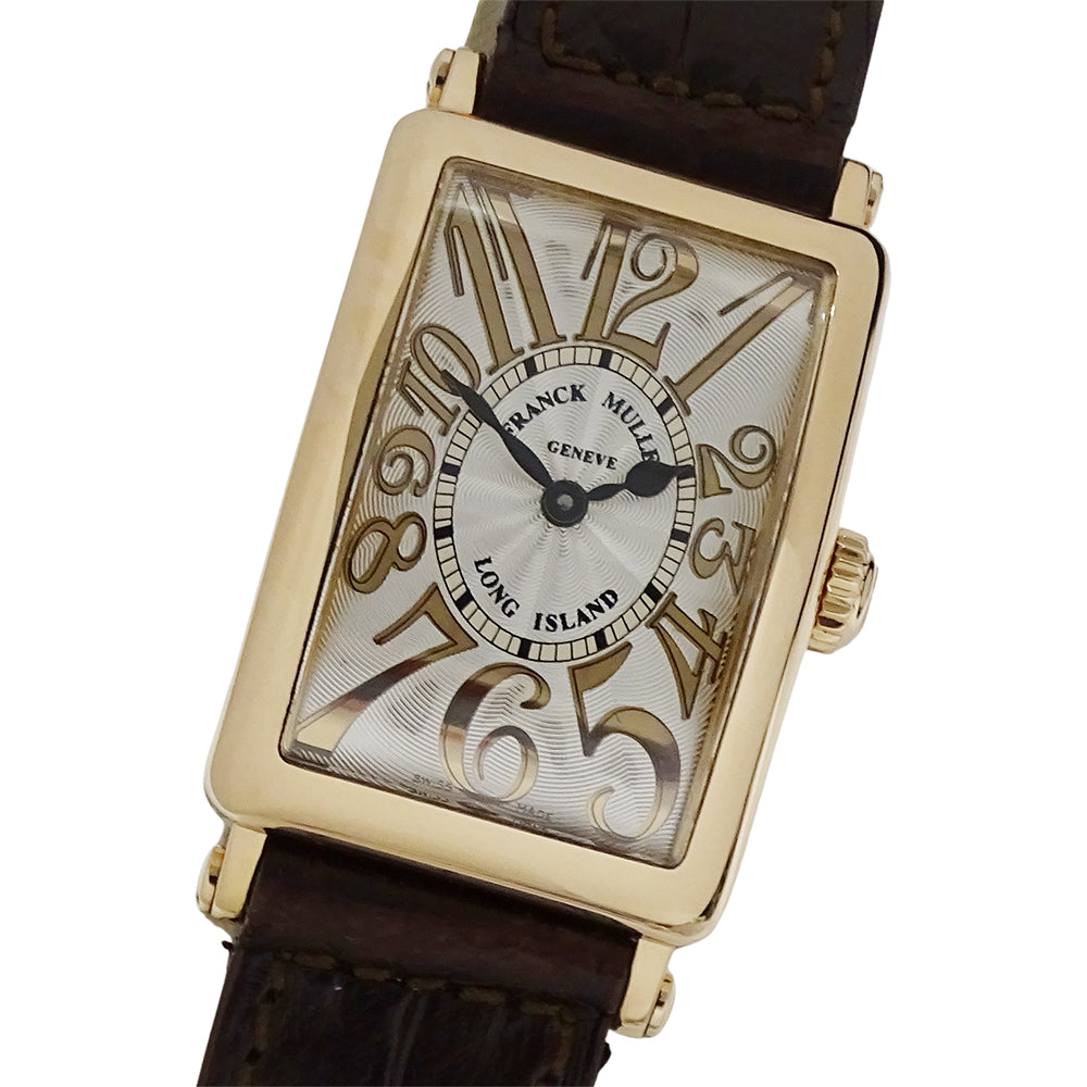 FRANCK MULLER フランクミュラー ロングアイランド 902QZ レディース 腕時計 クオーツ 750PG レザー 磨き済み【中古】