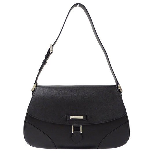BURBERRY バーバリー ショルダーバッグ ブラック レザー レディース 【中古】