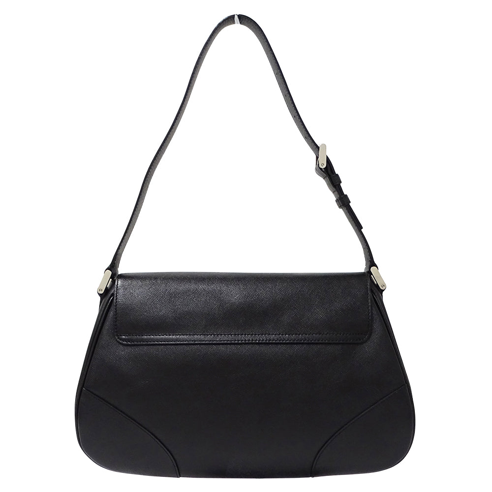 BURBERRY バーバリー ショルダーバッグ ブラック レザー レディース 【中古】
