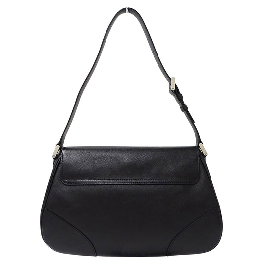 BURBERRY バーバリー ショルダーバッグ ブラック レザー レディース 【中古】