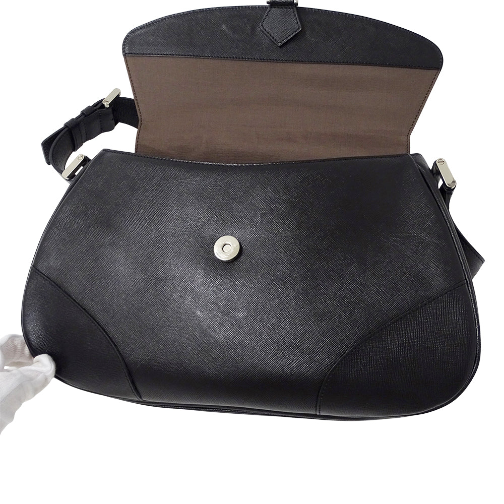 BURBERRY バーバリー ショルダーバッグ ブラック レザー レディース 【中古】