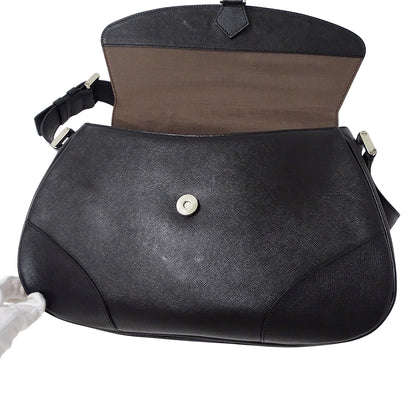 BURBERRY バーバリー ショルダーバッグ ブラック レザー レディース 【中古】