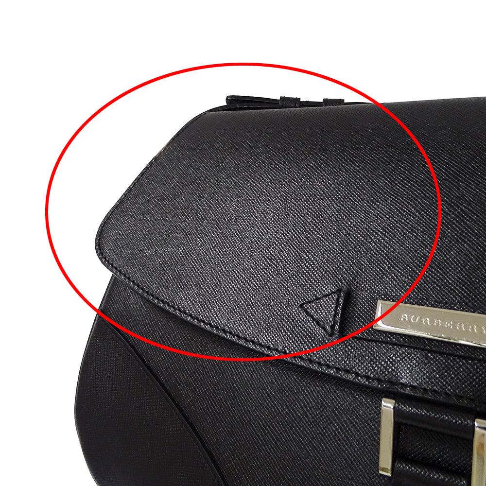 BURBERRY バーバリー ショルダーバッグ ブラック レザー レディース 【中古】