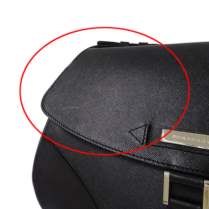BURBERRY バーバリー ショルダーバッグ ブラック レザー レディース 【中古】