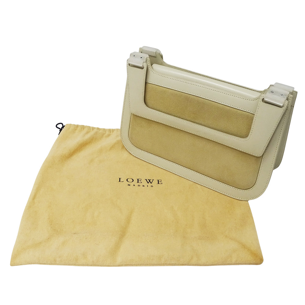LOEWE ロエベ ハンドバッグ ベージュ スエード レディース 【中古】