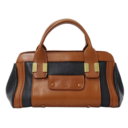 Chloe クロエ アリス ハンドバッグ ブラウン ブラック レザー レディース 【中古】