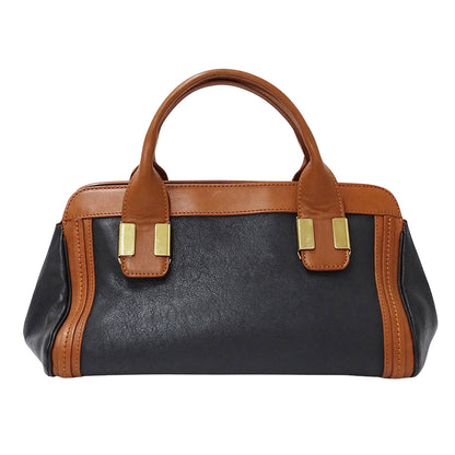 Chloe クロエ アリス ハンドバッグ ブラウン ブラック レザー レディース 【中古】