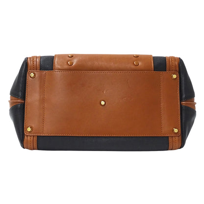 Chloe クロエ アリス ハンドバッグ ブラウン ブラック レザー レディース 【中古】