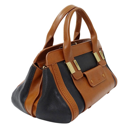 Chloe クロエ アリス ハンドバッグ ブラウン ブラック レザー レディース 【中古】