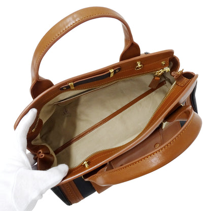 Chloe クロエ アリス ハンドバッグ ブラウン ブラック レザー レディース 【中古】