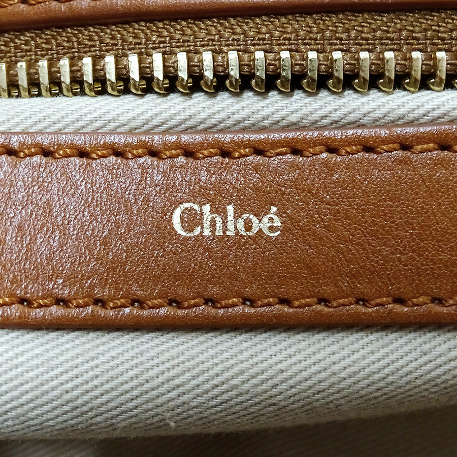 Chloe クロエ アリス ハンドバッグ ブラウン ブラック レザー レディース 【中古】