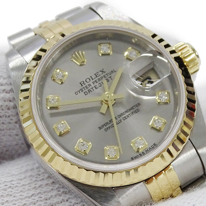 ROLEX ロレックス デイトジャスト 79173G F番 レディース 腕時計 10Pダイヤ 自動巻き AT ステンレス ゴールド 磨き済み【中古】