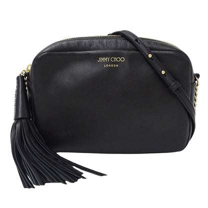 JIMMY CHOO ジミーチュウ ショルダーバッグ ブラック レザー レディース 【中古】