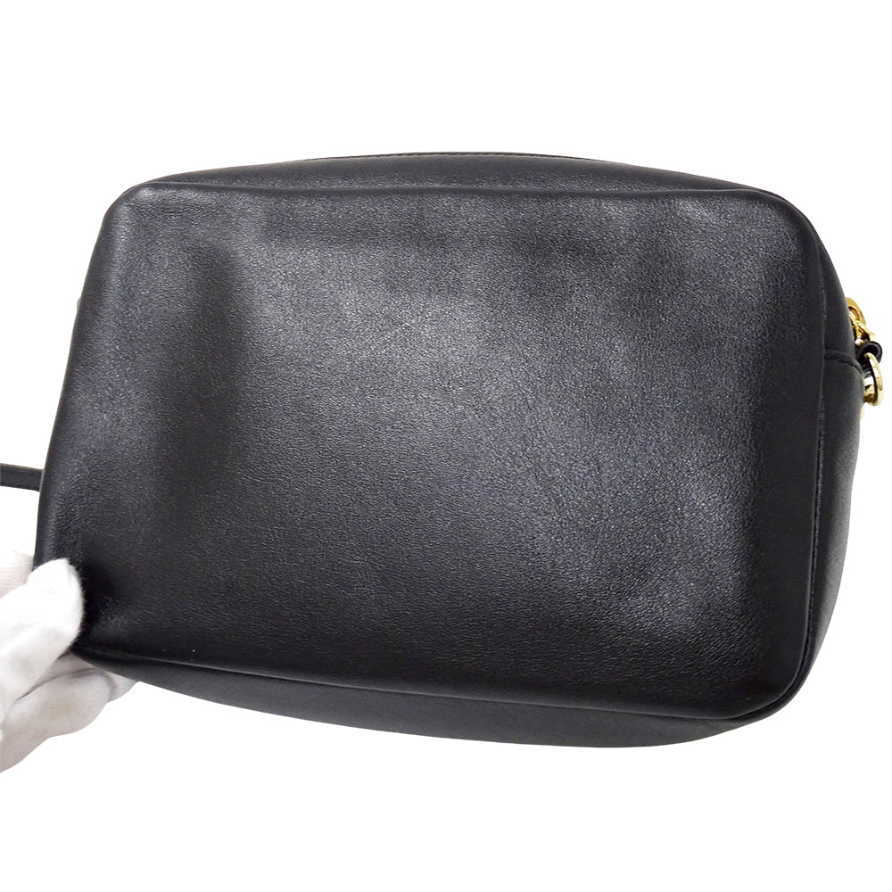 JIMMY CHOO ジミーチュウ ショルダーバッグ ブラック レザー レディース 【中古】