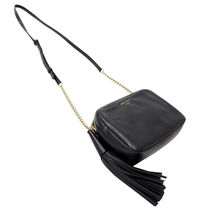 JIMMY CHOO ジミーチュウ ショルダーバッグ ブラック レザー レディース 【中古】