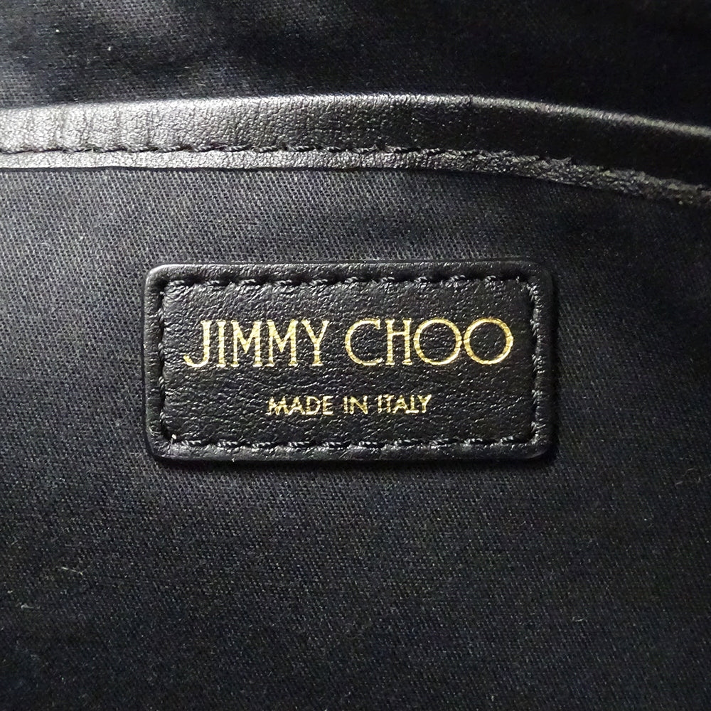 JIMMY CHOO ジミーチュウ ショルダーバッグ ブラック レザー レディース 【中古】