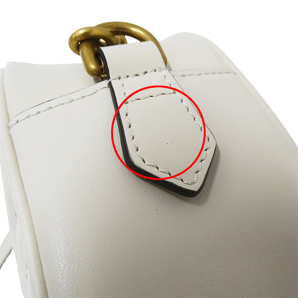 GUCCI グッチ ショルダーバッグ GGマーモント ホワイト 447632 レザー レディース 【中古】