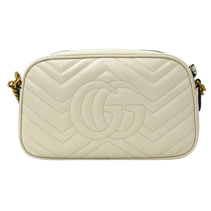GUCCI グッチ ショルダーバッグ GGマーモント ホワイト 447632 レザー レディース 【中古】