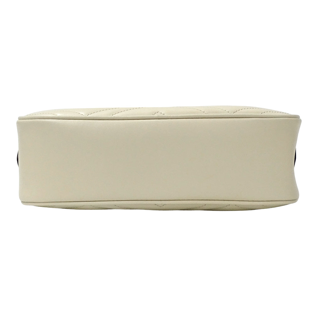 GUCCI グッチ ショルダーバッグ GGマーモント ホワイト 447632 レザー レディース 【中古】