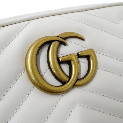 GUCCI グッチ ショルダーバッグ GGマーモント ホワイト 447632 レザー レディース 【中古】