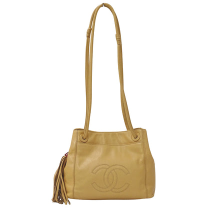 CHANEL シャネル ショルダーバッグ ベージュ レザー レディース 【中古】