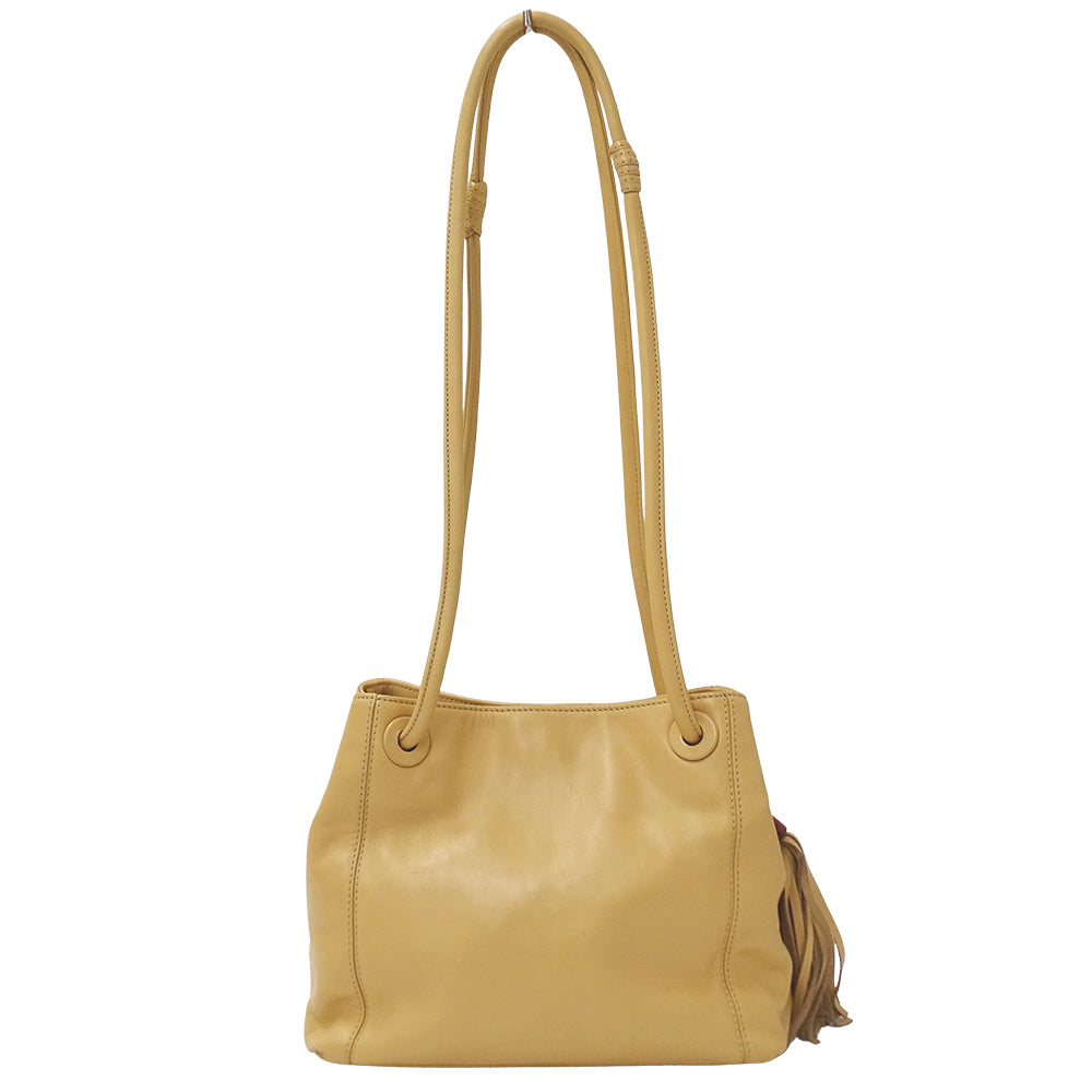 CHANEL シャネル ショルダーバッグ ベージュ レザー レディース 【中古】