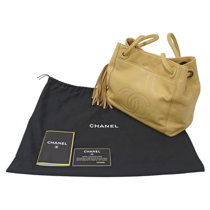 CHANEL シャネル ショルダーバッグ ベージュ レザー レディース 【中古】