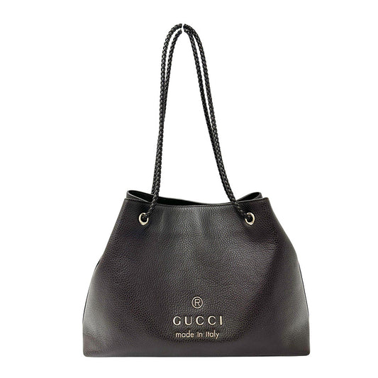 GUCCI グッチ トートバッグ ダークブラウン 419689 レザー レディース メンズ 【中古】