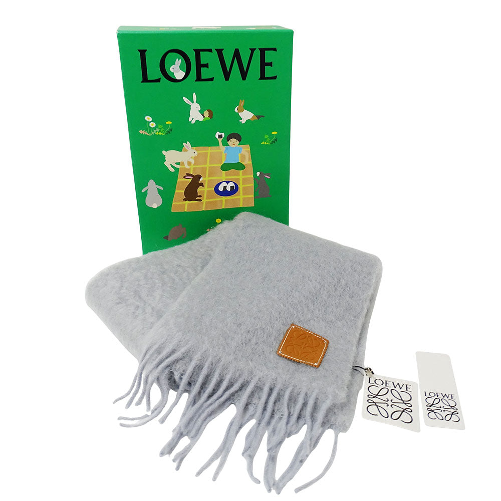 LOEWE ロエベ マフラー・ストール グレー ウール レディース 【中古