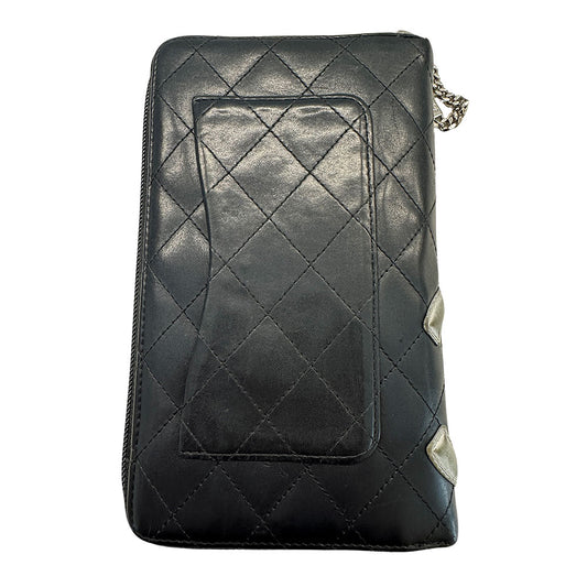 CHANEL シャネル 長財布 カンボン ブラック ラムスキン レディース 【中古】