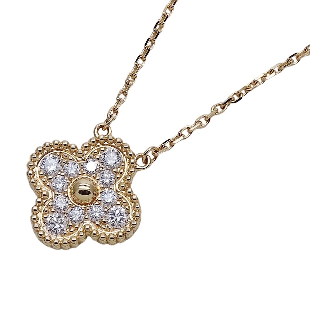 Van Cleef & Arpels ヴァンクリーフ＆アーペル ヴィンテージアルハンブラ ネックレス 750YG ダイヤモンド レディース 磨き済み 【中古】