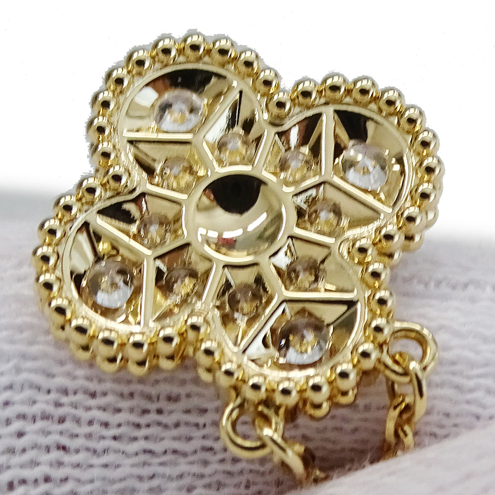 Van Cleef & Arpels ヴァンクリーフ＆アーペル ヴィンテージアルハンブラ ネックレス 750YG ダイヤモンド レディース 磨き済み 【中古】