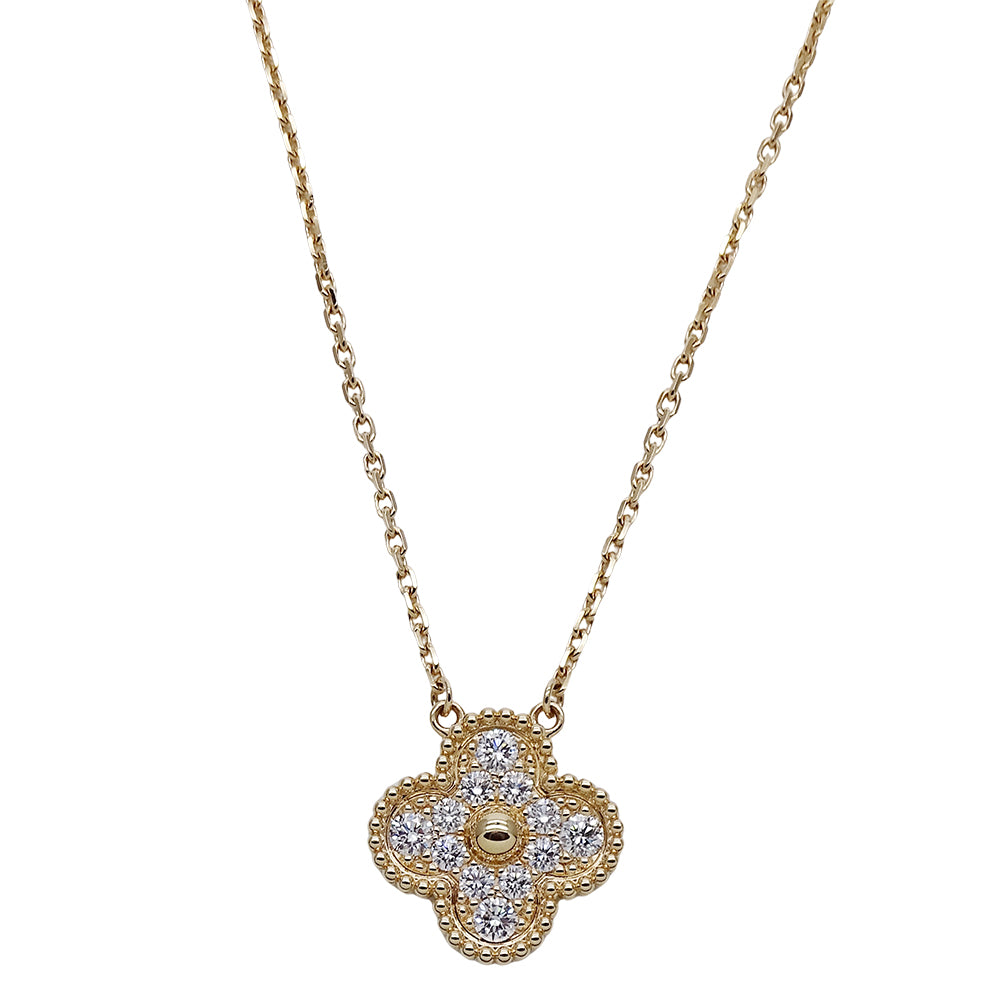 Van Cleef & Arpels ヴァンクリーフ＆アーペル ヴィンテージアルハンブラ ネックレス 750YG ダイヤモンド レディース 磨き済み 【中古】