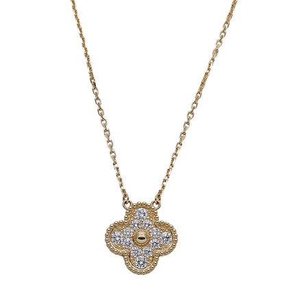 Van Cleef & Arpels ヴァンクリーフ＆アーペル ヴィンテージアルハンブラ ネックレス 750YG ダイヤモンド レディース 磨き済み 【中古】