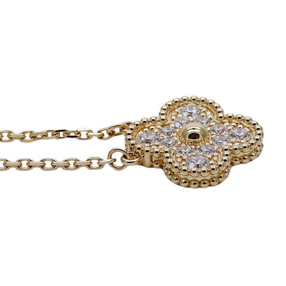 Van Cleef & Arpels ヴァンクリーフ＆アーペル ヴィンテージアルハンブラ ネックレス 750YG ダイヤモンド レディース 磨き済み 【中古】