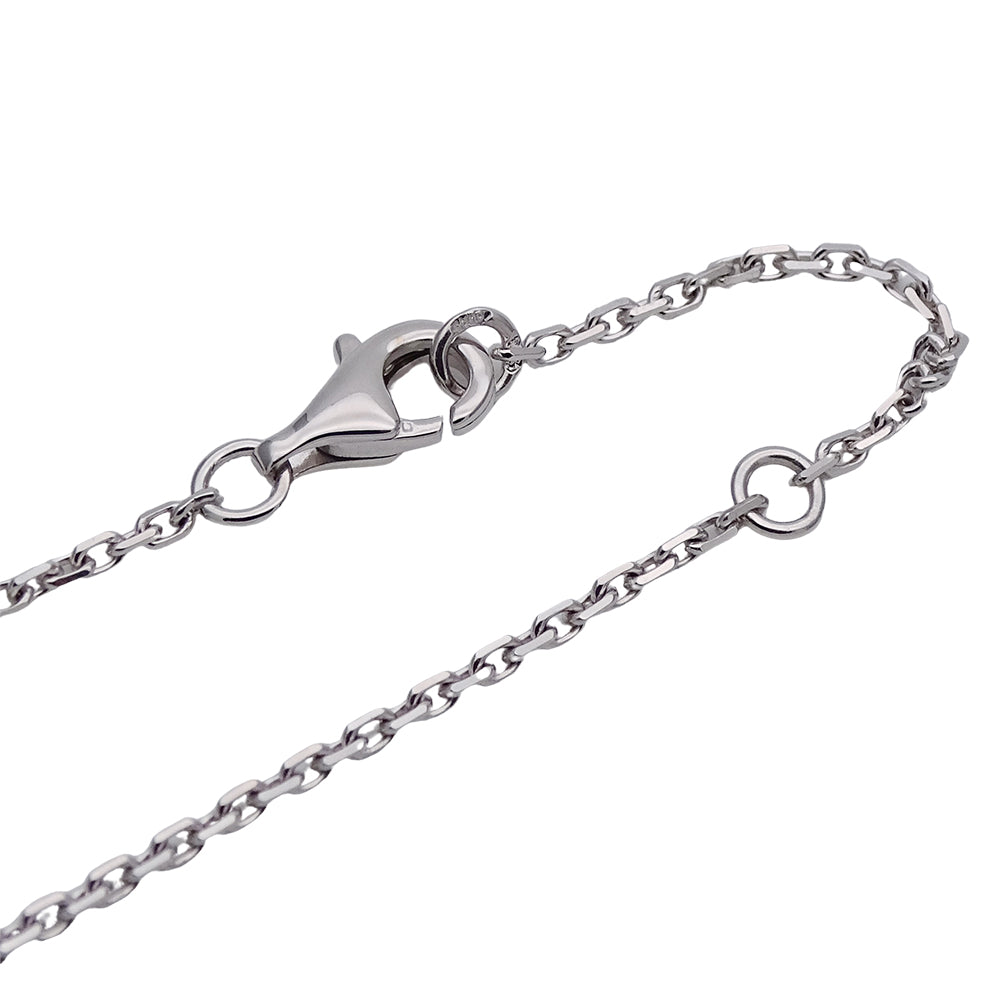 CHANEL シャネル カメリア ネックレス 750WG ダイヤ ホワイトアゲート レディース J2934 磨き済み【中古】