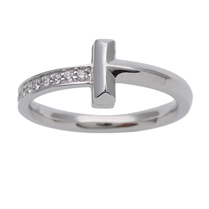 TIFFANY&Co. ティファニー Tワン リング 指輪 750WG ホワイトゴールド 約11号 レディース 磨き済み【中古】