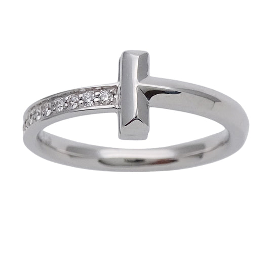 TIFFANY&Co. ティファニー Tワン リング 指輪 750WG ホワイトゴールド 約11号 レディース 磨き済み【中古】